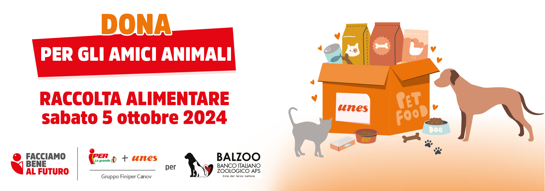 Aiutiamo gli animali in difficoltà con la raccolta alimentare per Balzoo